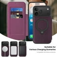 thumbnail image 2 of Dteck for iPhone 17 Pro Max Case, Card Holder RFID Blocking Flip Leather Case for iPhone 17 Pro Max, Magnetic Ring Stand Compatible with MagSafe, Full Body Protection Shockproof for Men Women,Purple, 2 of 8