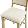 thumbnail image 2 of Crosley Furniture Upholstered Wood Counter Height Bar Stools, Rustic Brown (Set of 2), 2 of 8