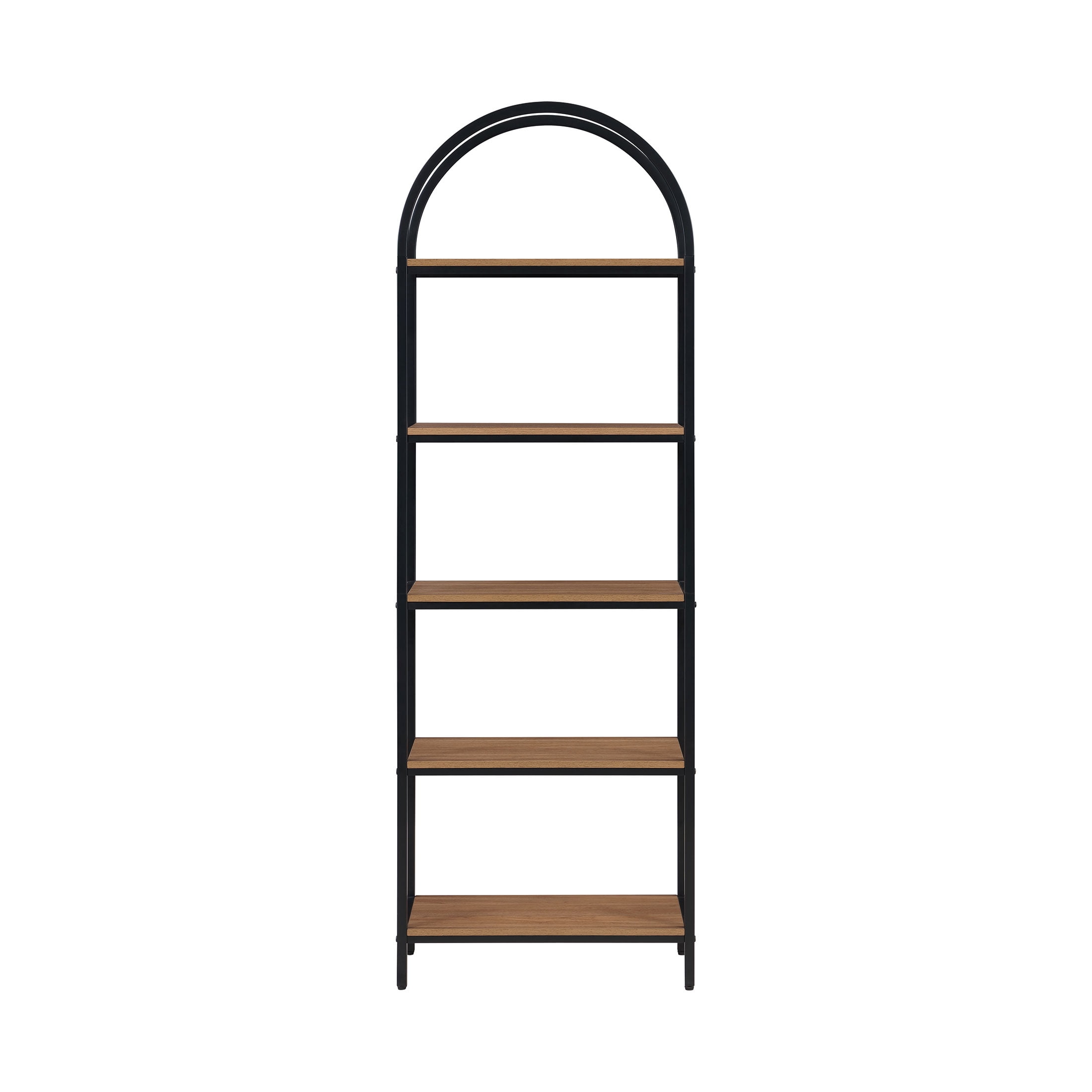 Mainstays 5-Shelf Metal and Wood Arch Open Bookcase