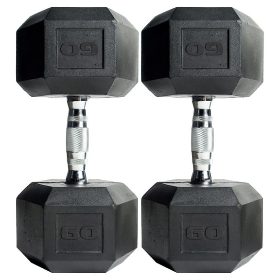 (2 pack) CAP Barbell, 60lb Coated Hex Dumbbell, Single