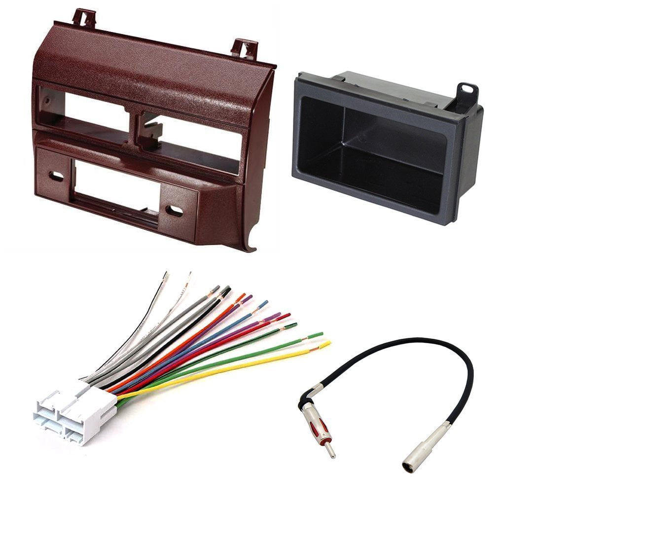 Beige Radio Stereo Dash Kit w/Wire Harness+Pocket+Antenna Adapter Fits Chevy Pickup Truck 88-94 