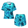 thumbnail image 5 of Wukai World Turtle Day Women's Pajama Set,Short-Sleeve Top and Shorts with Elastic Waistband and Pockets for Loungewear, Yoga, and Casual Wear-Medium, 5 of 8
