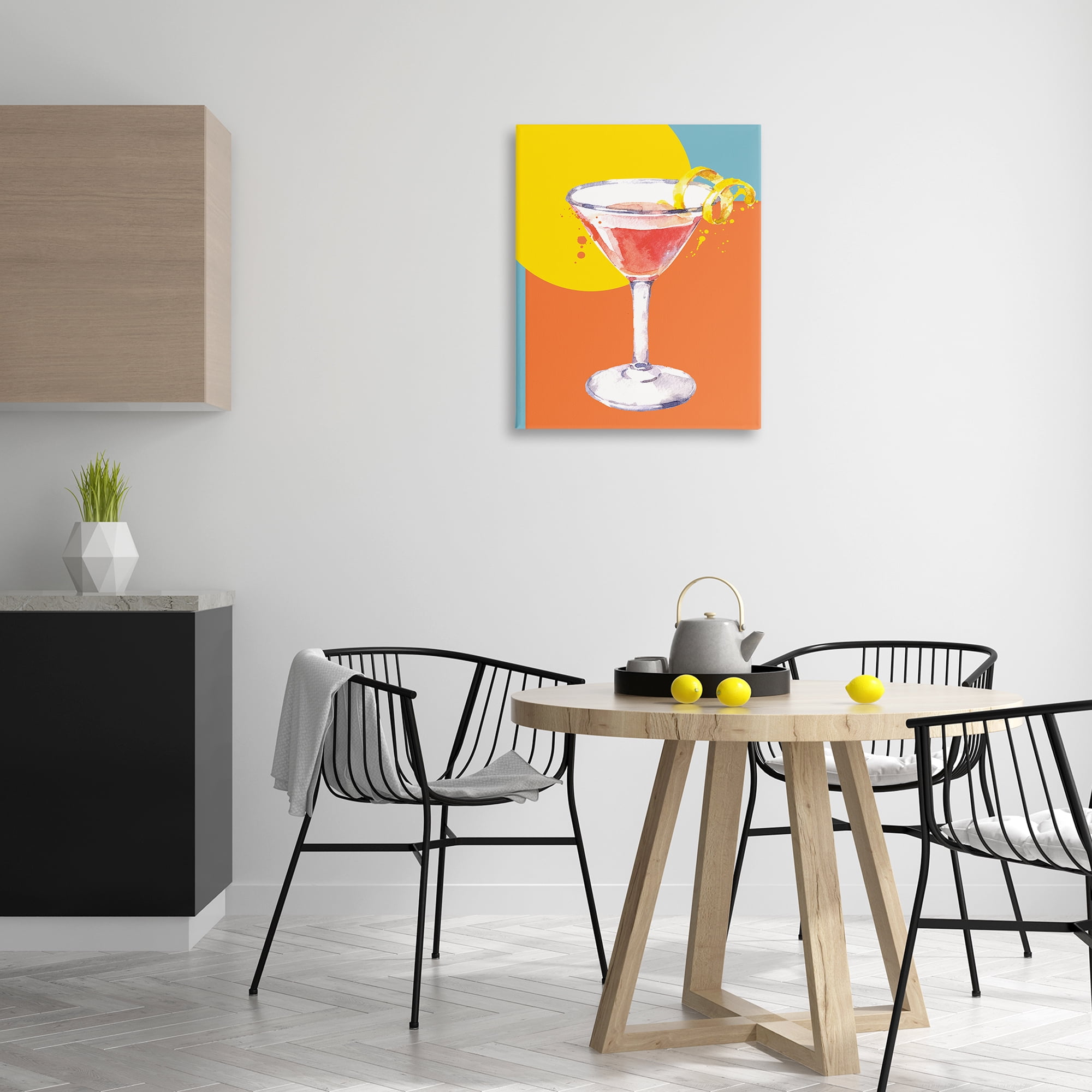 Stupell Industries Modern Cocktail Lemon Peel Food & Beverage Painting Wrapped Canvas Art Print Wall Art, 24 x 30