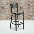 thumbnail image 2 of Flash Furniture HERCULES Series Black Grid Back Metal Restaurant Barstool - Walnut Wood Seat, 2 of 7