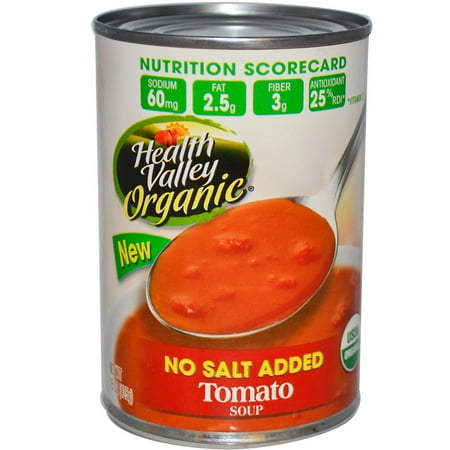- Health Valley, Organic, Tomato Soup, No Salt Added, 15 oz (pack of 6)