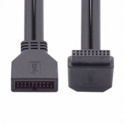 JSER Down Angled USB 3.0 20Pin 19Pin Male to Female Extension 5Gbps Cable 90 Degree for Motherboard Mainboard
