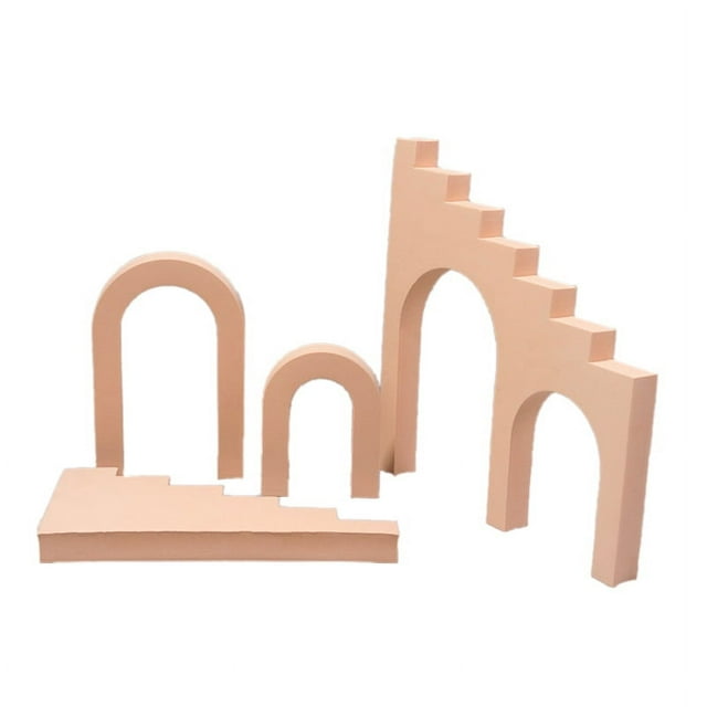 Photography Props Blocks Hard Foam Geometric Shapes for Jewelry Cosmetic Flat Lay Photo Shooting Skin Color Ladder Combination