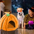 thumbnail image 6 of Favgift Halloween Pumpkin Dog Cat House, Detachable Washable and Semi-closed Cotton Warm Pet Supplies, Halloween Decoration Orange, 6 of 6