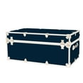 thumbnail image 6 of Rhino Trunk & Case Large Leather Embossed Vinyl Trunk With Removable Wheels, Summer Camp Footlocker, College Dorm Storage Chest, Sportsman Trunks - Seats 1000+ lbs. On Top 32"x18"x14" (Navy Blue), 6 of 9