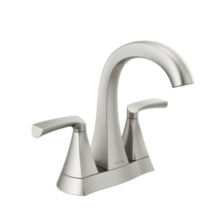 Delta Pierce 4" Centerset 2-Handle Bathroom Faucet in SpotShield Brushed Nickel
