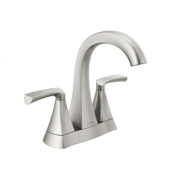 Delta Pierce 4" Centerset 2-Handle Bathroom Faucet in SpotShield Brushed Nickel