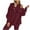 Wine, variant on Aofany Womens Oversized Hoodies Sweatshirt Long Sleeve Pullover Sweatshirts With Pockets And Vest Fall 2 Piece Suit