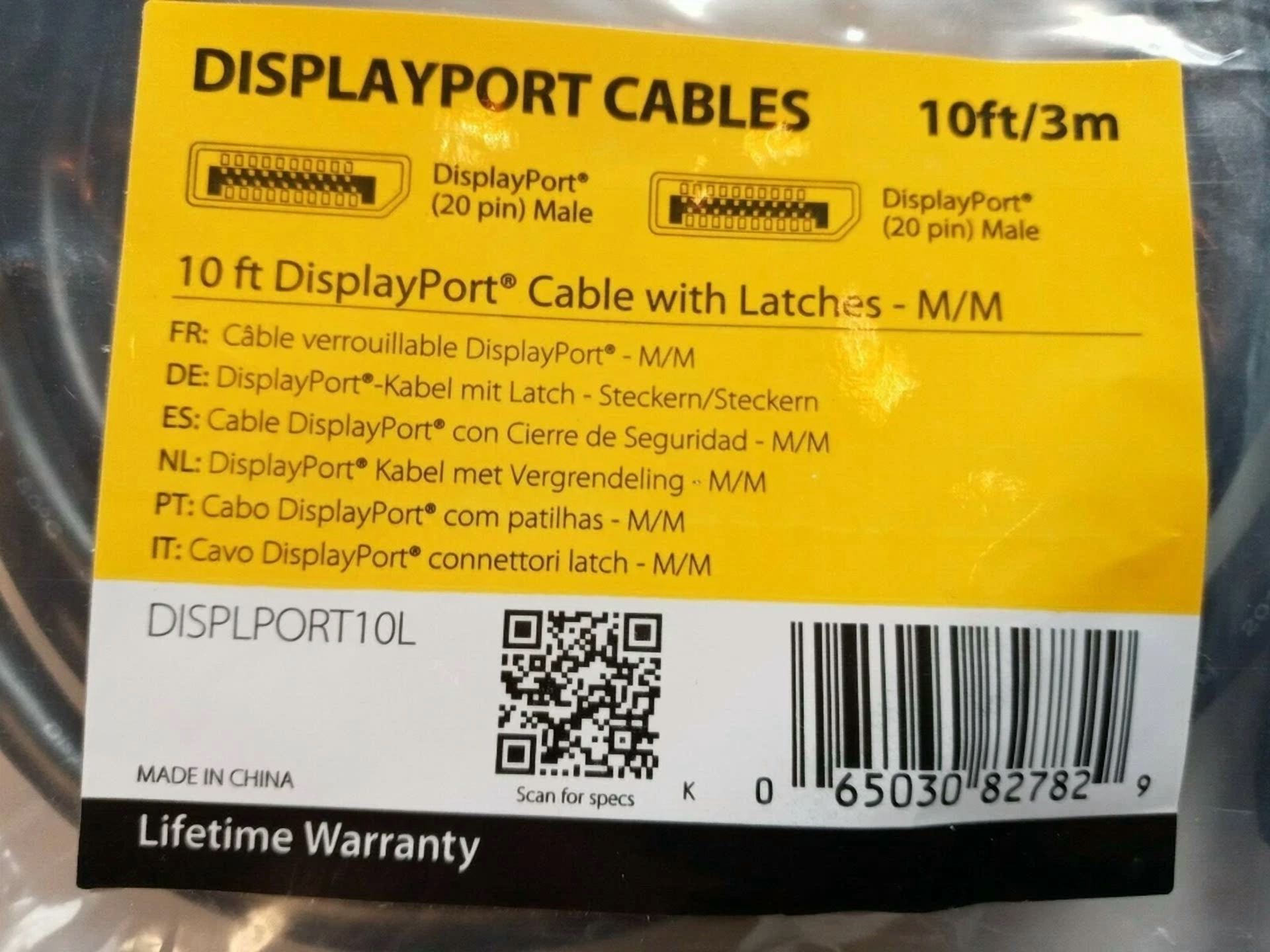 RHEA- Displayport 10/ Ft - 3M Cable With M/M Latches