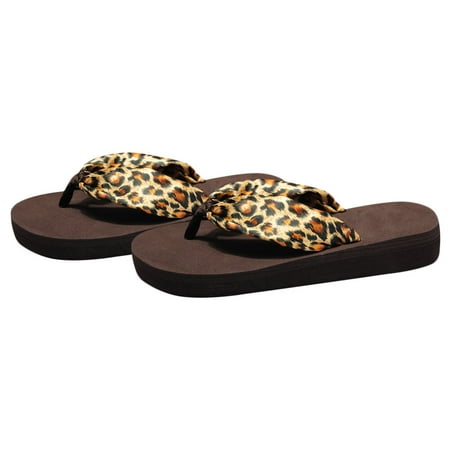 

OUNONA 1 Pair Bohemia Style Kids Slipper Silk Fabrics Anti-slip Slippers Stylish Summer Slipper Household Mid-heel Slipper for Kids Wearing (Coffee Leopard 3/34 4.5US 2UK 35EU 8.4495Inch)