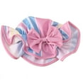 thumbnail image 3 of Uccdo 3Pcs Baby Girls Striped Bowknot Swimsuit Toddler Halter Bikini Trunks Beach Hat Set 0-4Y, 3 of 6