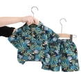 thumbnail image 4 of Taybagh Newborn Boy Outfits Floral Baby Shorts Outfits Fashion 12 Month Button Shirt Shorts Sets Boy Clothes Durable, 4 of 5