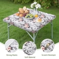 thumbnail image 4 of Pioneer Flower Floral Print Pattern Square Fitted Tablecloth with Elastic Edge,Square Table Cover,Washable Elastic Table Cover for Home Kitchen Party Decor 34"x34", 4 of 6