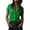 Green #064, variant on Womens Satin Blouse Short Sleeve Silk Tops Button Down Henley Solid Color Shirts Business Casual Outfits, XL