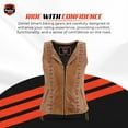 thumbnail image 5 of Daniel Smart Women Leather Vest – Unique Brown Leather with laced up Sides Detailed Leather Vest with Multifunctional Pockets, 5 of 7