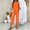 Orange, variant on Women's 2 Piece Casual Outfit Set Lounge Sets Printed Capris Top Wide Leg Crop Pants Travel Beach Vacation Clothes