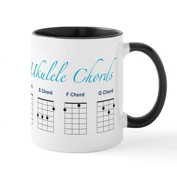 CafePress - Ukulele 7 Chords Mug - 11 oz Ceramic Mug - Novelty Coffee Tea Cup