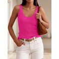 thumbnail image 2 of Women V‑Neck Ruffle Sleeveless Ribbed‑Knit Tank Top, Lightweight Casual Going‑Out Summer Blouse, 2 of 12