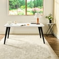 thumbnail image 3 of Homy Casa 63" Modern Dining Table, Rectangular Marble Pattern Kitchen Table with Matte Black Metal Legs, White, 3 of 9