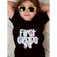 thumbnail image 1 of Girls' First Grade Birthday Celebration T-Shirt - Pastel School Graphic Tee, Soft Stretchy Kids Shirt for Preschool to 1st Grade, Machine Washable Birthday Outfit or Everyday Classroom Apparel, 1 of 6