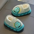 thumbnail image 4 of SGFCWSX Kids Fuzzy Dinosaur Slippers Cozy Home Shoes for Girls Boys Cute Indoor Footwear Green Size 4.5-5 Years, 4 of 4