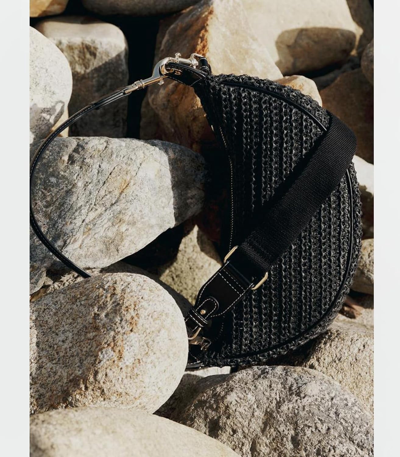 Straw Crossbody Bags for Women Beach Woven Hobo Handbag Summer Chic Crescent Shoulder Purses with Adjustable Strap 2024