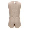 thumbnail image 6 of VISALY Womens Shorts Sets 2 Piece Lounge Outfits Round Neck Sleeveless Tank Tops Matching Elastic High Waist Shorts Summer Vacation Set Travel Beach Outfits Lightweight Summer Tracksuit Khaki Xxl, 6 of 8