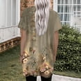 thumbnail image 2 of Spring Tunic Blouses for Women, V-neck Short Sleeve Tops, Plus Sized Casual Long T-shirt with Pockets, 2 of 5