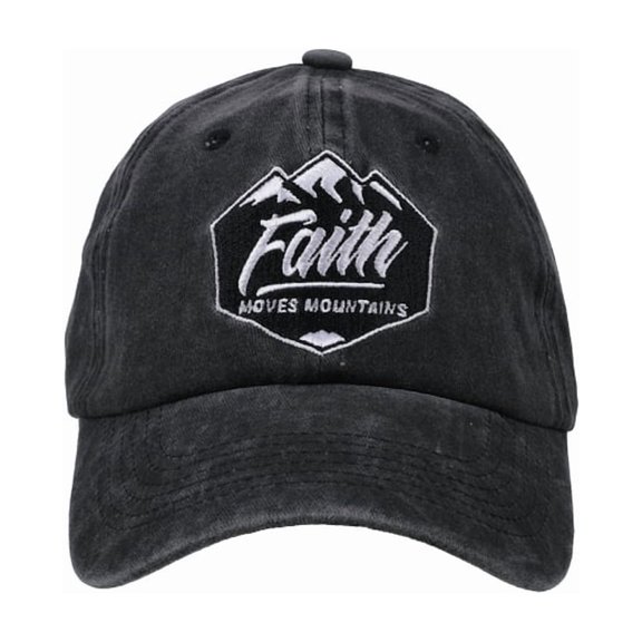 Cap Faith Moves Mountains Prewashed Gray, (Hardcover)