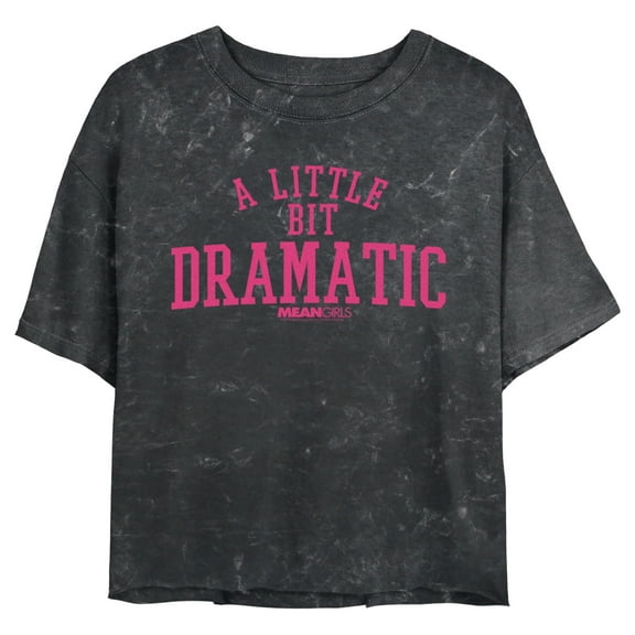 Junior's Mean Girls Little Dramatic Graphic Crop T-Shirt Black Large