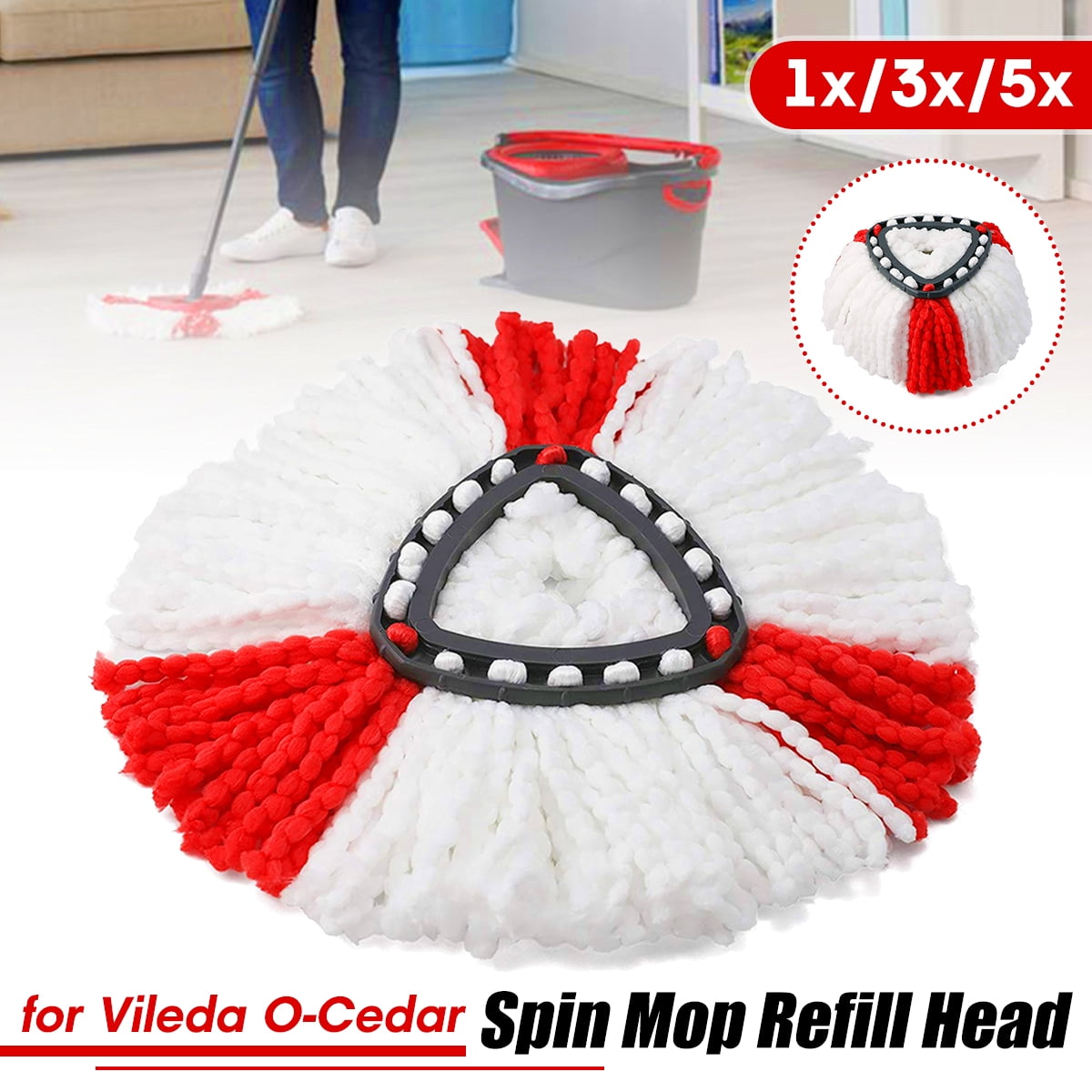 Microfiber Replacement Easy Cleaning Mopping Head Spin Refill Mop for O-Cedar 