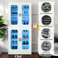 thumbnail image 3 of Homieasy 8-Tier LED Shoe Cabinet with Adjustable Shelves - 67 inch Tall Shoe Racks with Hooks for Entryway, Living Room, 24-32 Pairs,White, 3 of 6