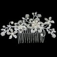 thumbnail image 3 of Sunjoy Tech Womens Wedding Flower Rhinestone Faux Pearl Hair Clip Bridal Hair Comb Jewelry, 3 of 6