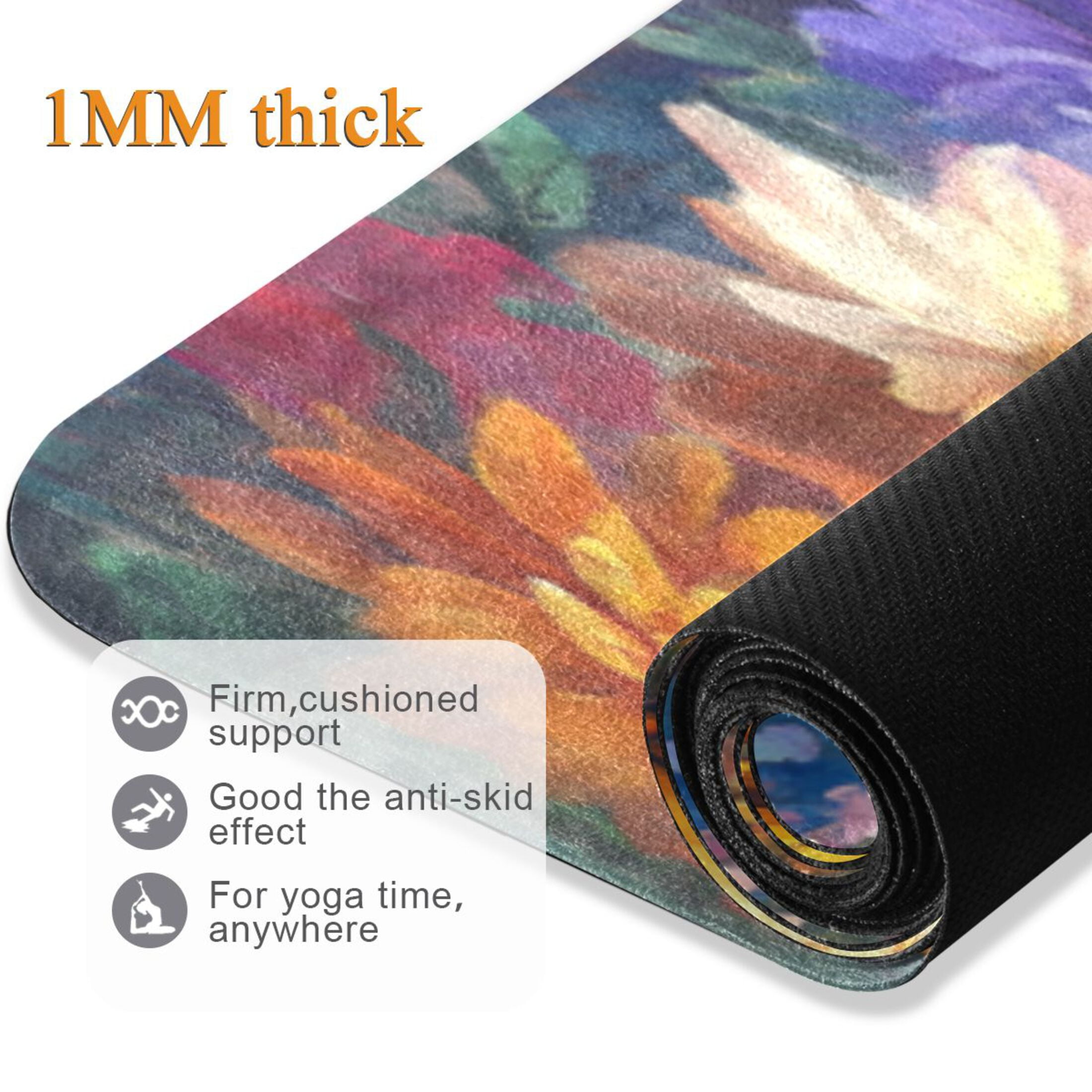 BZSMCE Yoga Mat Women Fitness Mat Golden Winged Beauty Pattern
