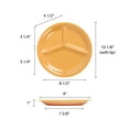 thumbnail image 2 of Excellante Color Yellow Melamine Dinnerware Collection 10.25 Inch Three Compartment Plate, Comes in Dozen, 2 of 2