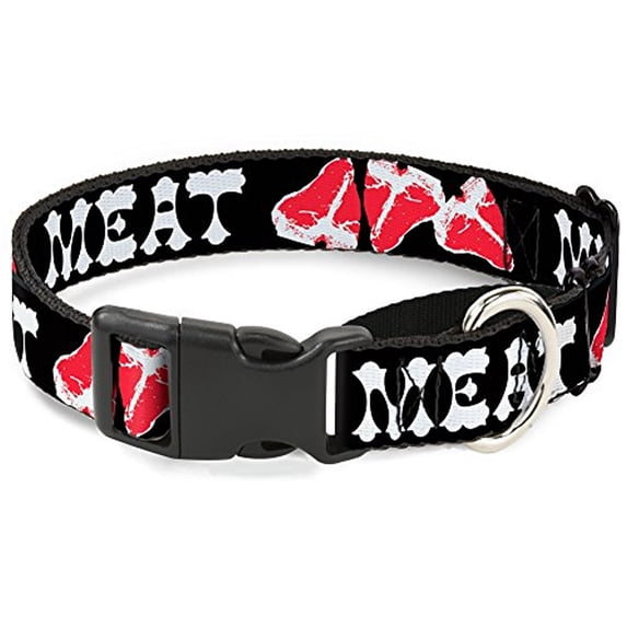 Buckle-Down "Steaks with MEAT Text" Martingale Dog Collar