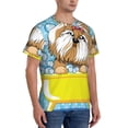 thumbnail image 2 of Vsdgher Dog Takes a Bath in the Bathtub Print Men's Dry Fit Mesh Athletic Shirts Moisture Wicking Tennis T-Shirt Tops, 2 of 9