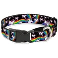 thumbnail image 1 of Buckle-Down Unicorns Rainbow Swirl Black Martingale Dog Collar, 1 of 1