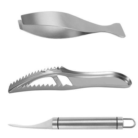 

NUOLUX 1 Set Scale Scraper Fishbone Tweezer Fish Scraper Cleaning Tool Kitchen Gadget
