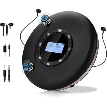 CCHKFEI Portable Bluetooth 1500mAh Rechargeable CD Player, Black
