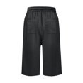 thumbnail image 6 of ZSQDM Womens Casual Solid Side Pockets Pants Shorts Elastic Waist Back Pockets Daily Shorts Shorts for women, 6 of 6