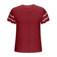 thumbnail image 3 of Annhoo Women'S Summer Dressy Blouse Textured Embroidered Short Sleeve Tops Crew Neck Business Stylish T-Shiris, 3 of 6
