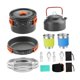 thumbnail image 1 of Kit de utensilios de cocina para acampar, juego de cocina para acampar con asa plegable y paño de limpieza, olla, sartén y hervidor para mochileros. naranja, 1 of 6