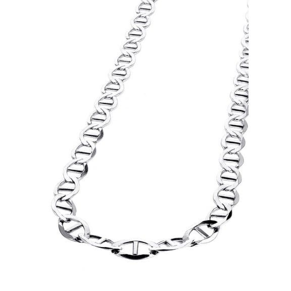 White Gold Chain - Womens Solid Mariner Chain 10K/14K Gold