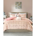 thumbnail image 1 of Intelligent Design Cozy Raina Comforter Set - 5 PC - Pink/Blush - Glam Metallic Gold Geometric Print Over Pink/Blush Hypoallergenic Microfiber Brushed - King/Cal King - 1 Comforter, 2 Shams, 2 Pillows, 1 of 6