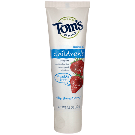 Tom's of Maine Silly Strawberry Fluoride-Free Toothpaste 4.2 oz (Best Toothpaste For Plaque Build Up)